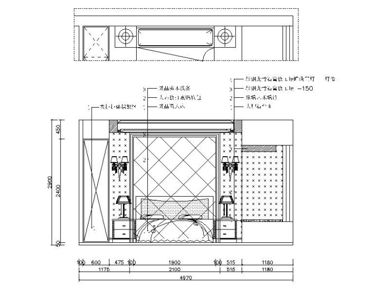 [湖南]简约欧式温馨三居室样板房室内设计施工图（含效果图）-[湖南]简约欧式温馨三居室样板房室内设计立面图