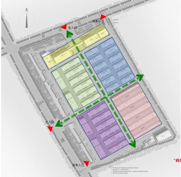 [江苏]六层现代风格农产品批发市场建筑设计方案文本-六层现代风格农产品批发市场建筑分析图