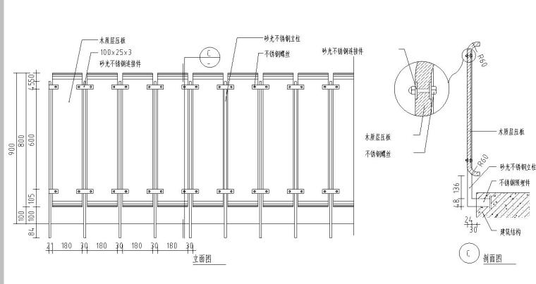 161个CAD建筑常用欧式铁画大样图-剖面图