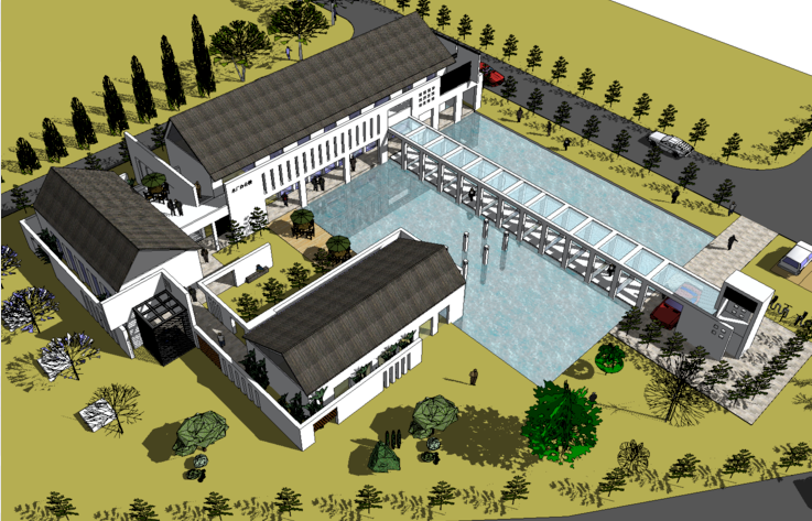 某水电厂办公楼SketchUp模型-水电厂办公楼SketchUp模型2