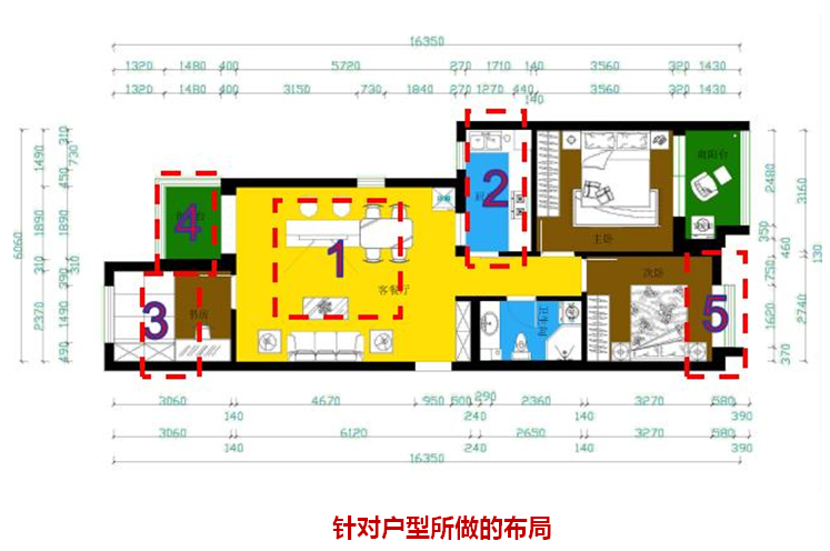 主卧室飘窗资料下载-七哥聊户型 [万达维多利亚湾108㎡户型讲解]针对户型的布局解析