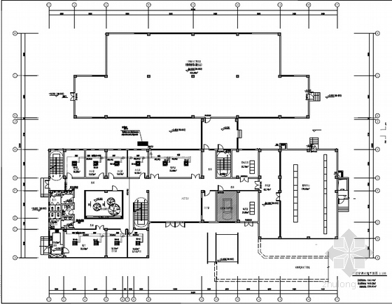 [湖南]2016年城市两舱三舱综合管廊施工图纸850张（工艺土建 设备 控制中心）-一层空调水管平面图