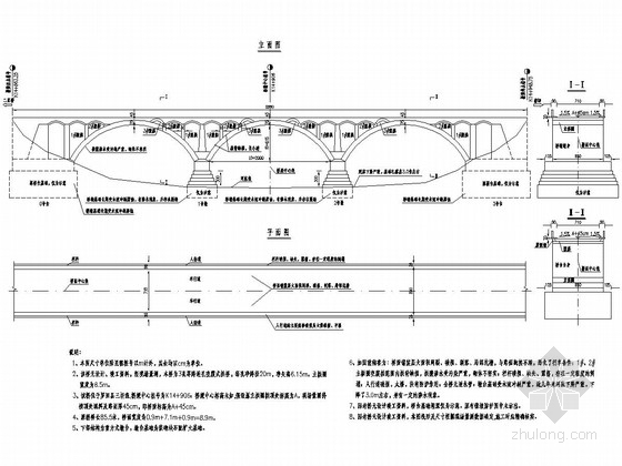 3跨拱桥施工图资料下载-3x20连孔空腹式拱桥加固施工图（16张 附加固方案）