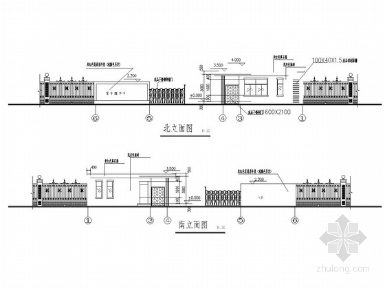 网状围墙施工图资料下载-中学大门围墙结构施工图（含建筑图）