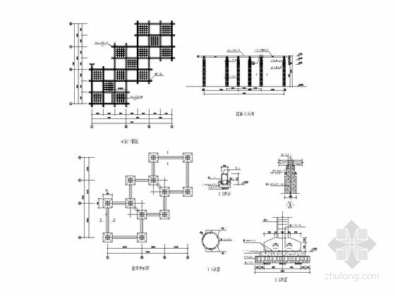 园林花架施工详图5例