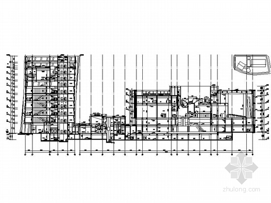 [合集]3套大型多功能文化中心建筑施工图-3套大型多功能文化中心建筑剖面图