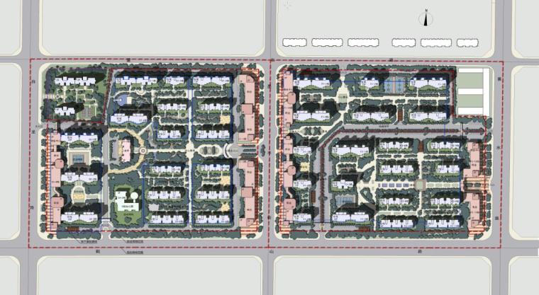 [广东]高层多变造型立面住宅建筑设计方案文本-高层多变造型立面住宅建筑总平面图