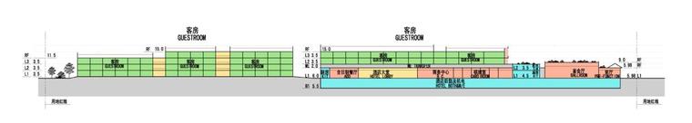 [湖北]新中式风格商业综合体建筑设计方案文本-新中式风格商业综合体建筑剖面图