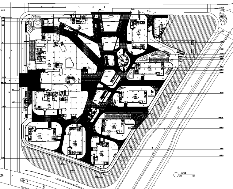 90平三层施工图资料下载-[上海]核心区商办地块景观设计全套施工图 