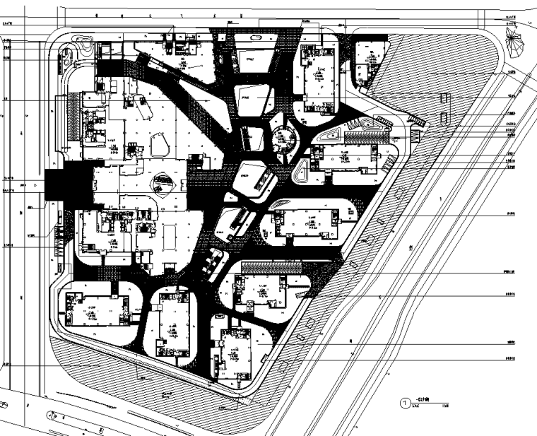 特色地块景观施工图资料下载-[上海]核心区商办地块景观设计全套施工图 