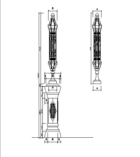 cad灯柱详图-CAD灯柱详图