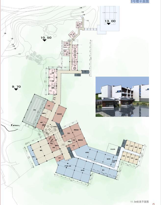 [安徽]芜湖某国宾馆建筑方案文本设计（包含PDF+65页）-3号楼平面图