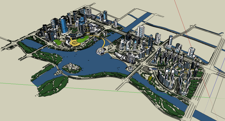 滨海城市规划SU模型-微信截图_20181026183853