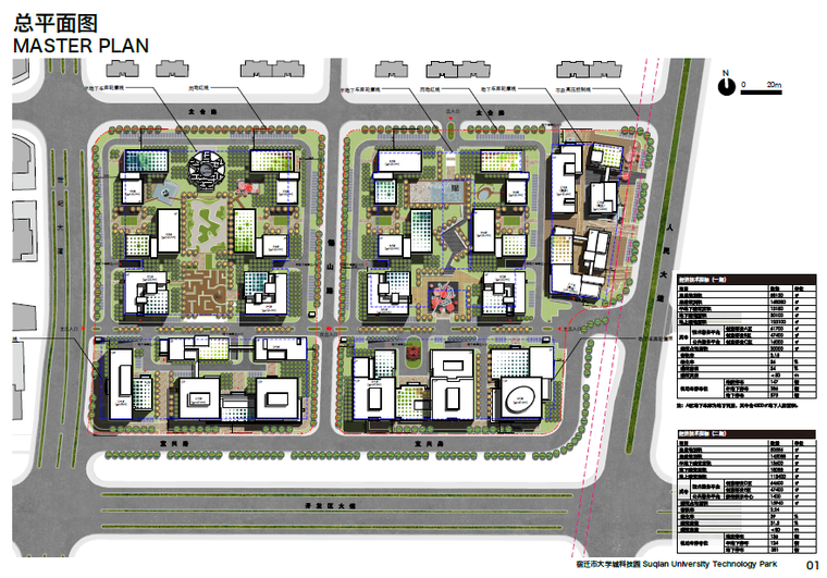 [江苏]宿迁大学科技城产业园建筑设计方案文本-总平面图