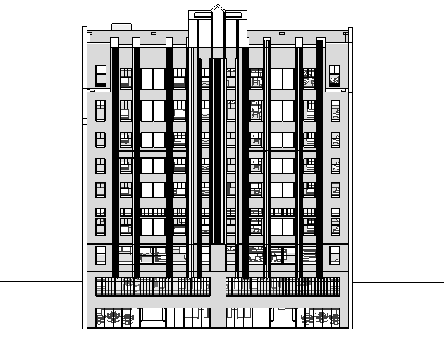 一层仿古办公楼图纸资料下载-BIM模型-revit模型-办公楼模型