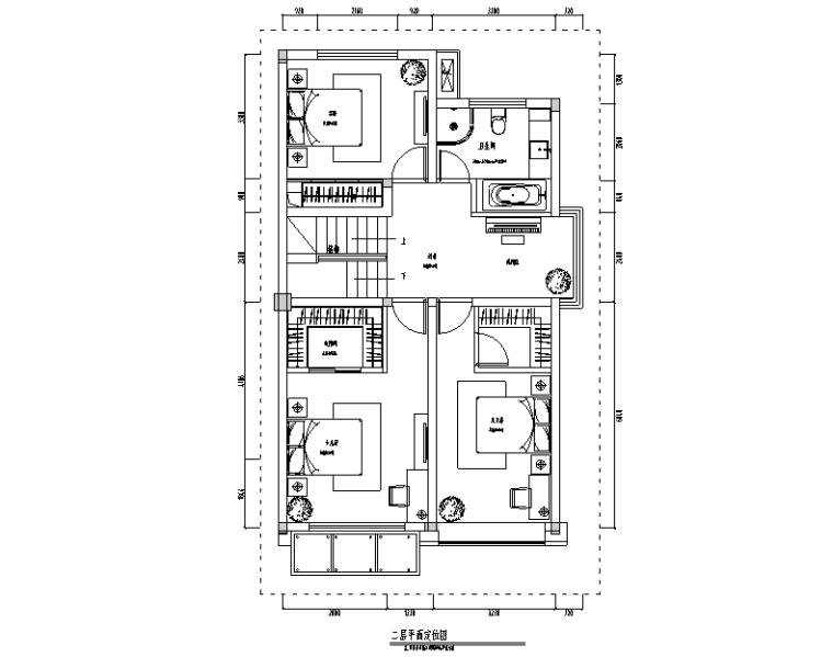 别墅主卧室设计资料下载-[江苏]现代风格金湖别墅住宅设计施工图（附效果图）