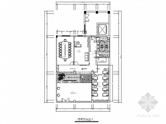 办公楼室内设计中式资料下载-[台州]稳重大气传统中式办公楼室内设计CAD施工图