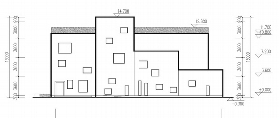 [上海]3层现代风格幼儿园建筑设计方案文本（含CAD图纸 知名建筑设计院）-3层现代风格幼儿园建筑设计立面图