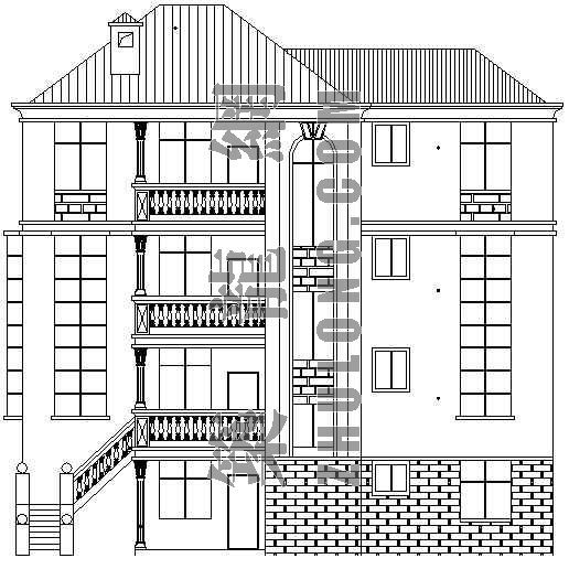 独栋别墅设计方案完整图纸资料下载-某欧式别墅设计方案
