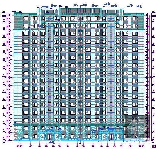 [北京]住宅楼工程门窗工程招标工程量清单编制实例（附全套图纸）-轴立面图