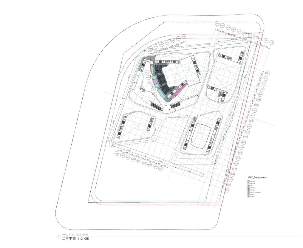 超高层现代风格曲线造型国际会议中心建筑平面图