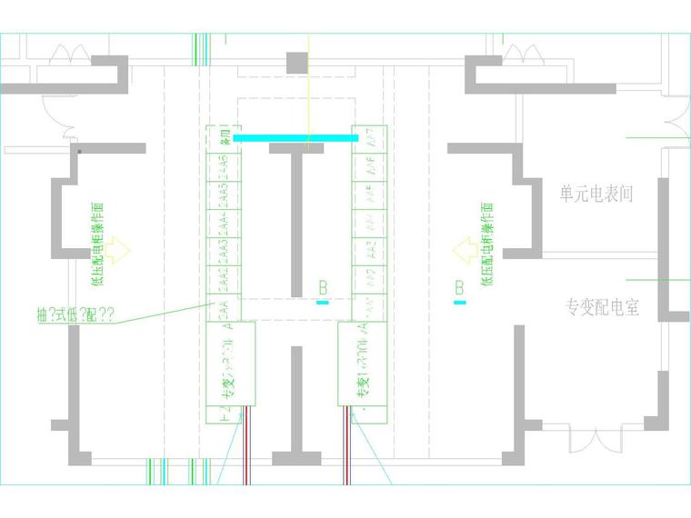 [湖南]某高层住宅地下室全套电气施工图-专变分配电所布置平面图.jpg