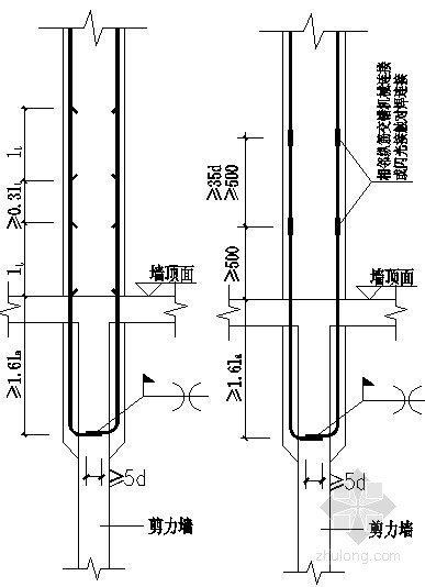 建筑抗震构造详图图集资料下载-非抗震柱箍筋构造节点详图