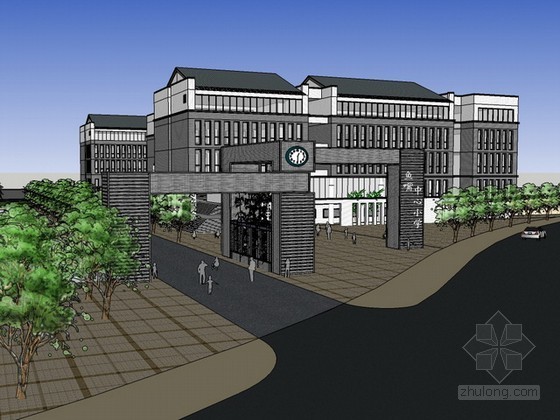 小学模型su资料下载-小学建筑sketchup模型下载