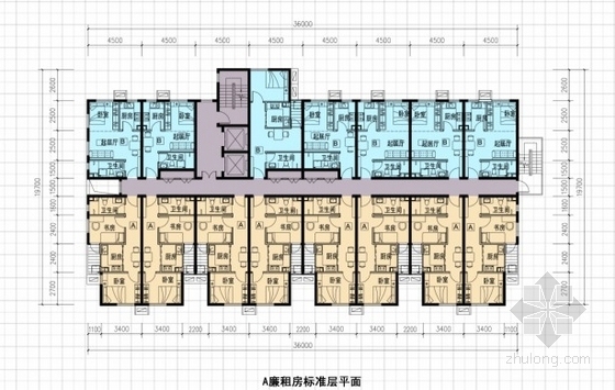 [北京]某住宅区规划及单体设计方案文本-廉租房户型平面