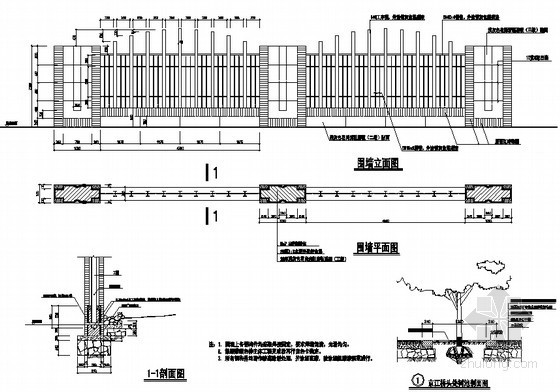 护栏施工图详图资料下载-15种园林栏杆设计施工图