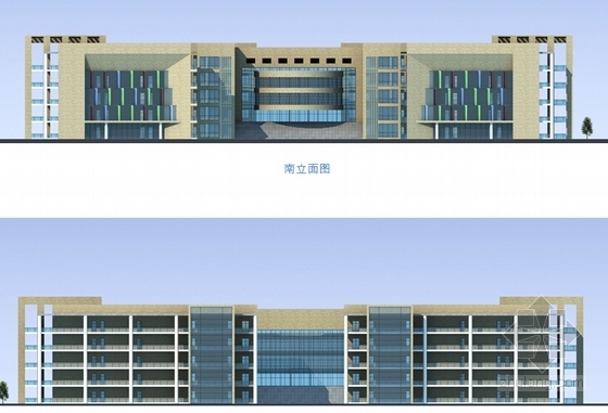 [湖北]现代风格综合性中小学校园规划设计方案文本-现代风格综合性中小学校园规划设计立面图