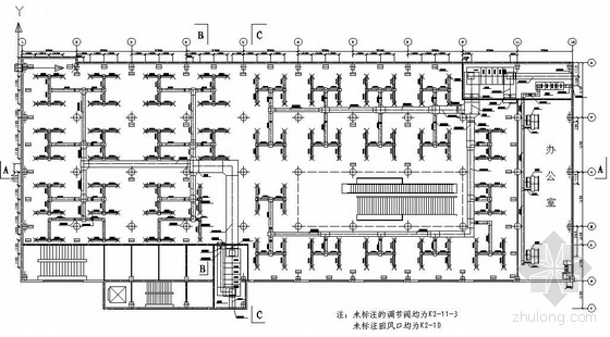商场标准层风管平面图纸(全空气系统)