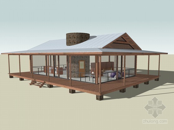 简单奇特建筑模型资料下载-简单板式建筑SketchUp模型下载