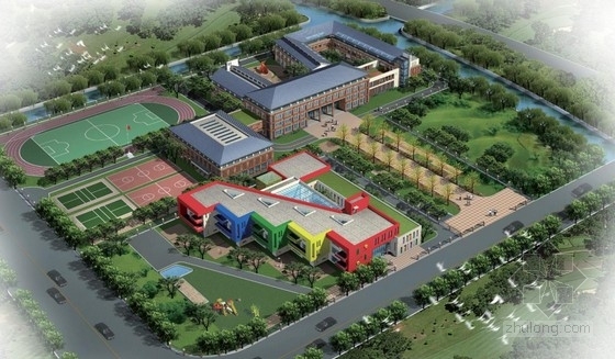2班幼儿园设计方案资料下载-[上海]坡屋顶折线型三层小学幼儿园建筑设计方案文本