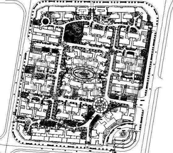 彼得艾森曼的六号住宅资料下载-东湖花园六号小区绿化布置平面图