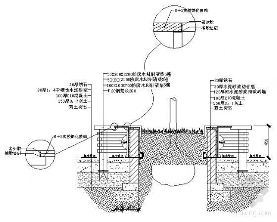 方形花池cad资料下载-方形树坛详图