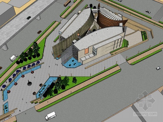 博物馆中心规划设计资料下载-城市规划博物馆SketchUp模型下载