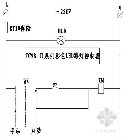 园林照明控制原理图资料下载-某照明设备公司路灯控制二次原理图