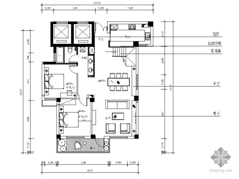 跃层公寓房装修资料下载-某跃层式公寓设计方案