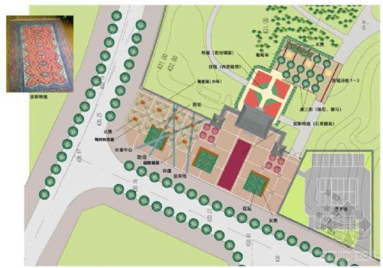 景观设计平面彩图资料下载-大唐芙蓉园北门入口广场景观设计方案