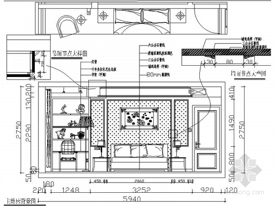 [杭州]西湖美景三室一厅家居住宅CAD施工图