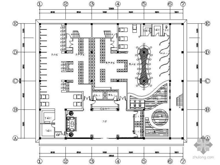 婚庆店面装修施工平面图资料下载-某洗浴中心装修平面图