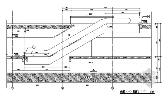 [深圳]某地铁车站主体建筑、附属建筑及人防建筑施工套图（含洞门预埋件图）-扶梯建筑详图