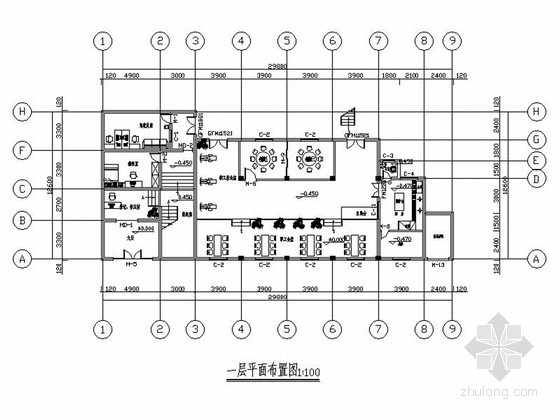 办公室照明布置图资料下载-[重庆]安全生产监督管理部门现代风格办公室维修施工图