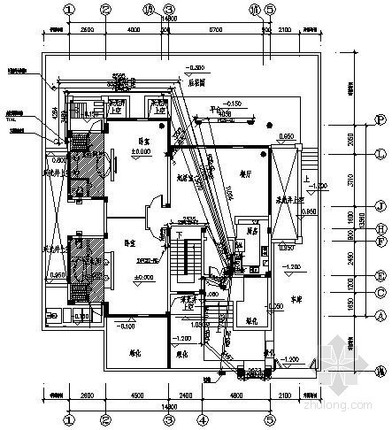 住宅建筑别墅电气资料下载-[海南]别墅建筑C型住宅电气施工预埋图