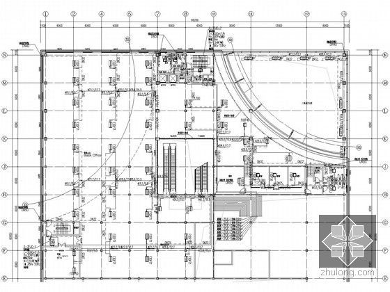 [深圳]4S店空调通风设计施工图(施工节点图较多)-空调冷媒管平面图