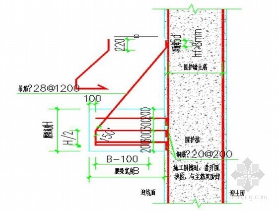 [云南]18米地铁深基坑灌注桩加三道内支撑支护施工方案（膨胀土层）-腰梁施工大样图 