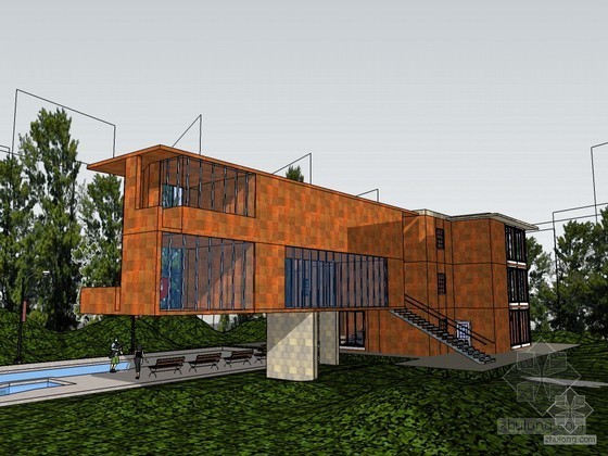 200平别墅设计CAD资料下载-现代别墅设计