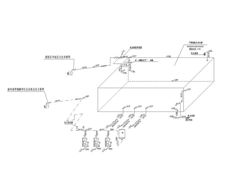 盐城图书馆给排水施工图及装修施工图-泵房系统图