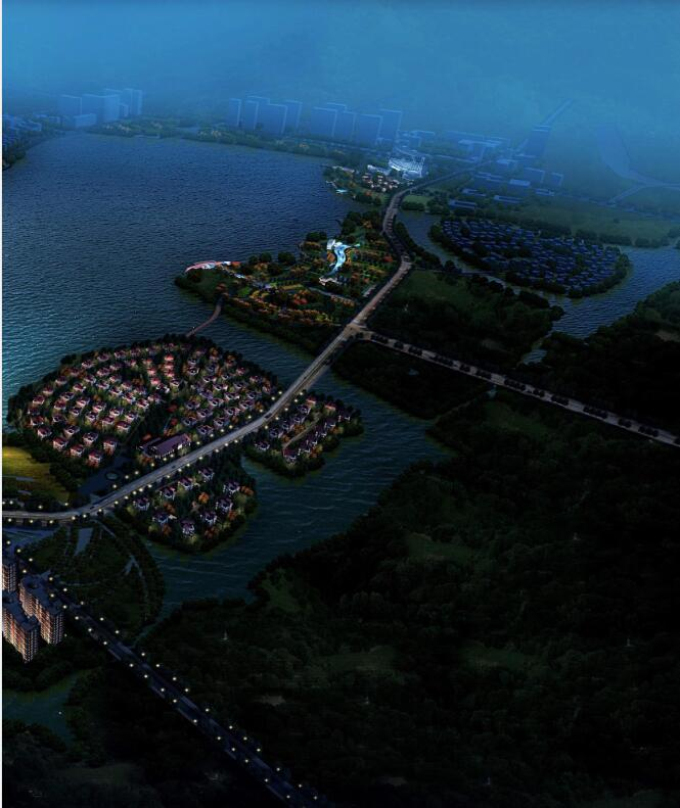 [浙江]“一轴一湖”城市设计之滨海环湖设计方案-鸟瞰图